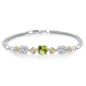 Peridot_Bracelet in 925 Sterling Silver and 10K Yellow Gold