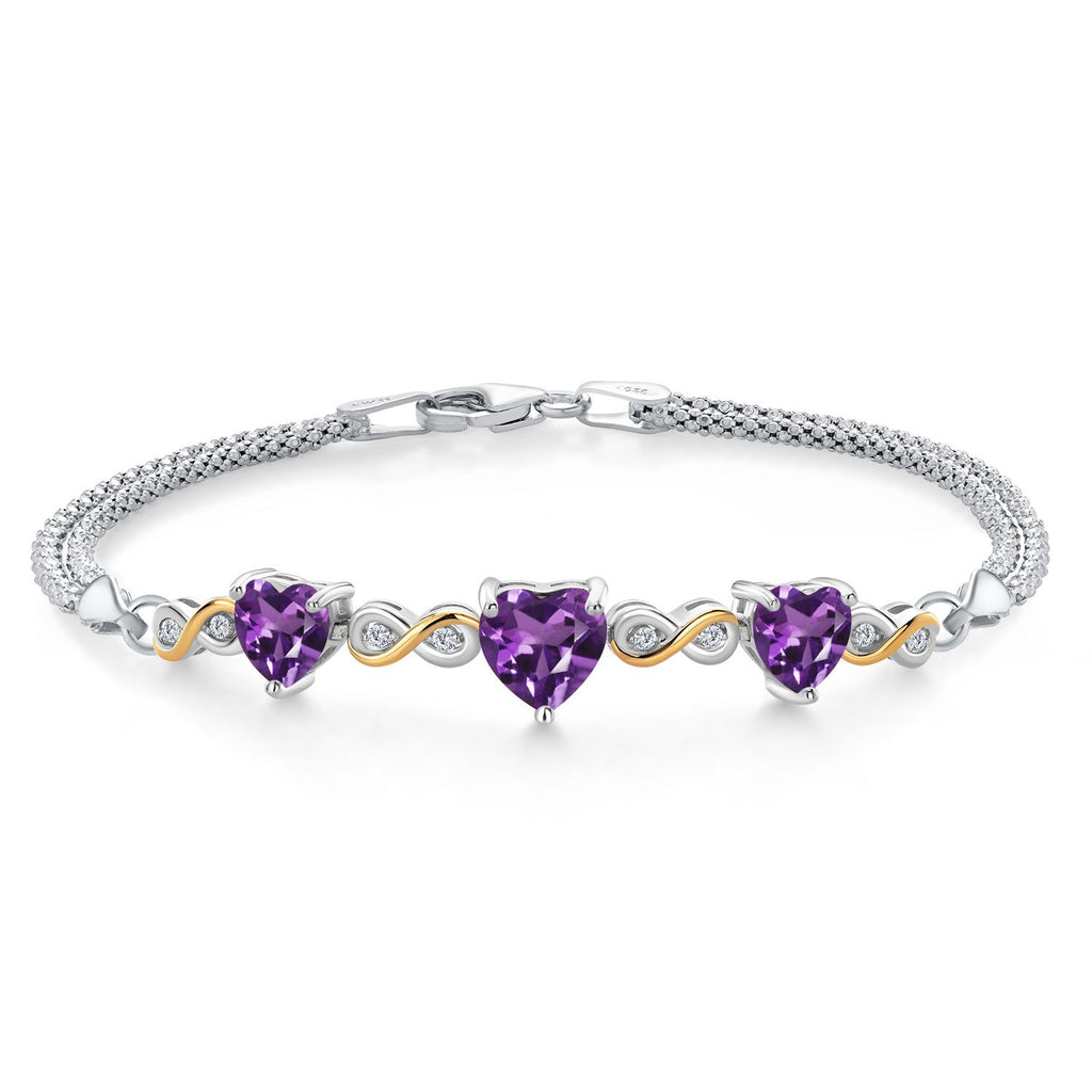 6.5 Inches_Bracelet in 925 Sterling Silver and 10K Yellow Gold
