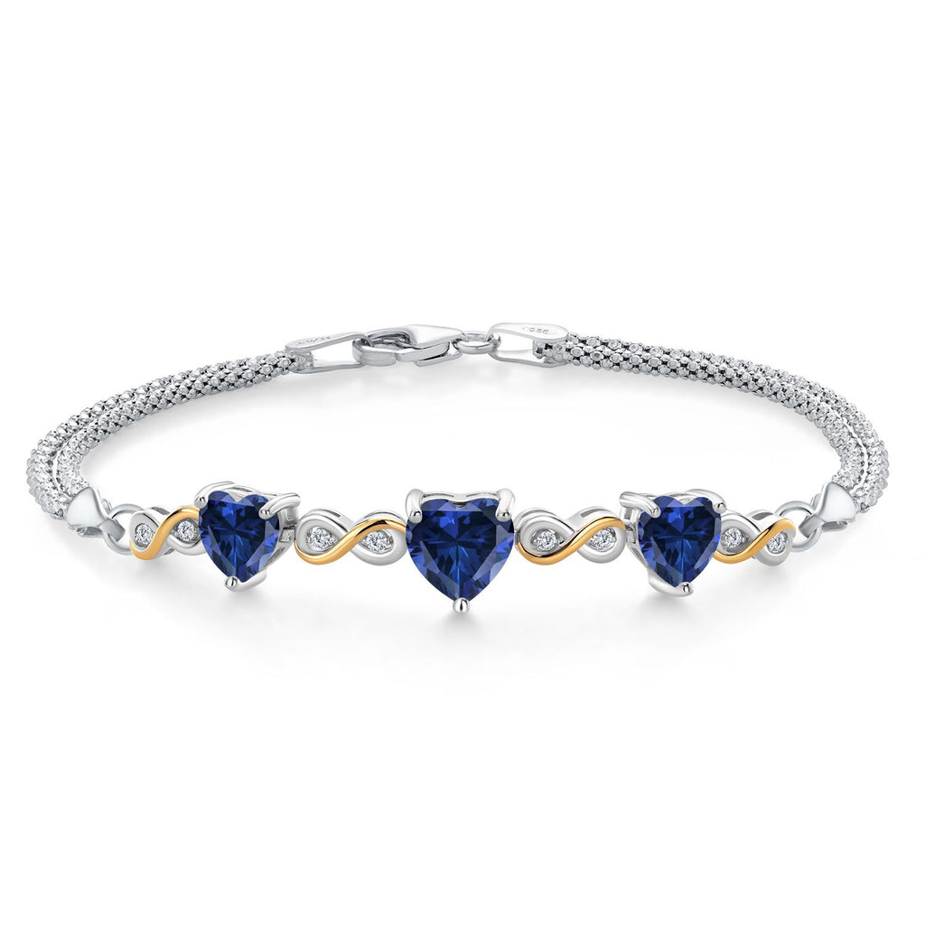7.5 Inches_Bracelet in 925 Sterling Silver and 10K Yellow Gold