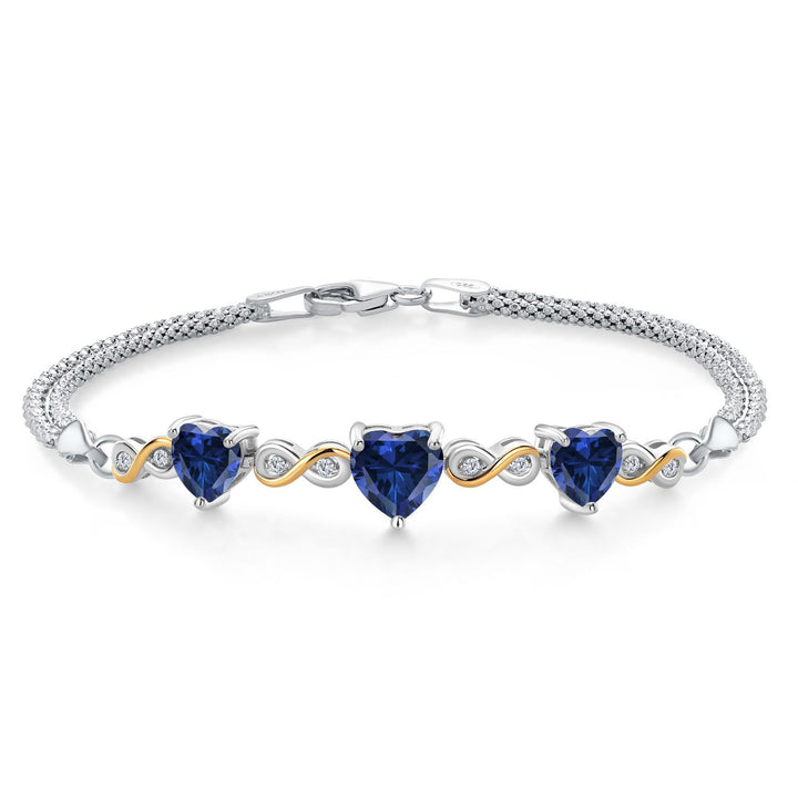 7.5 Inches_Bracelet in 925 Sterling Silver and 10K Yellow Gold
