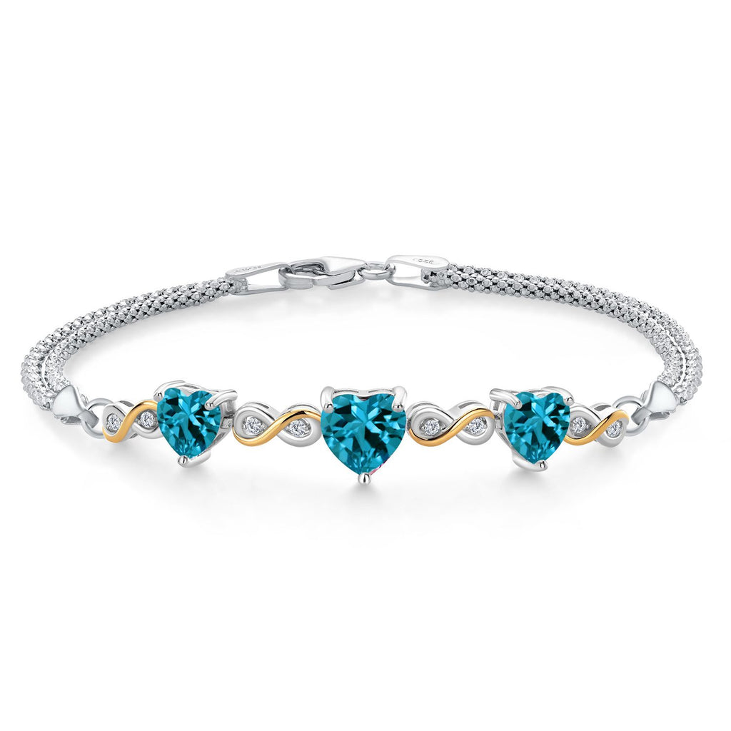 6.5 Inches_Bracelet in 925 Sterling Silver and 10K Yellow Gold