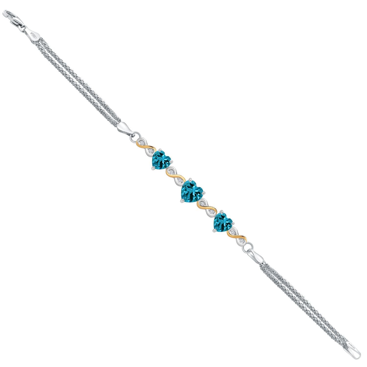 Topaz - November_Bracelet in 925 Sterling Silver and 10K Yellow Gold
