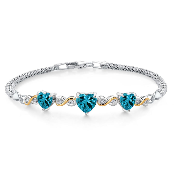 7.5 Inches_Bracelet in 925 Sterling Silver and 10K Yellow Gold