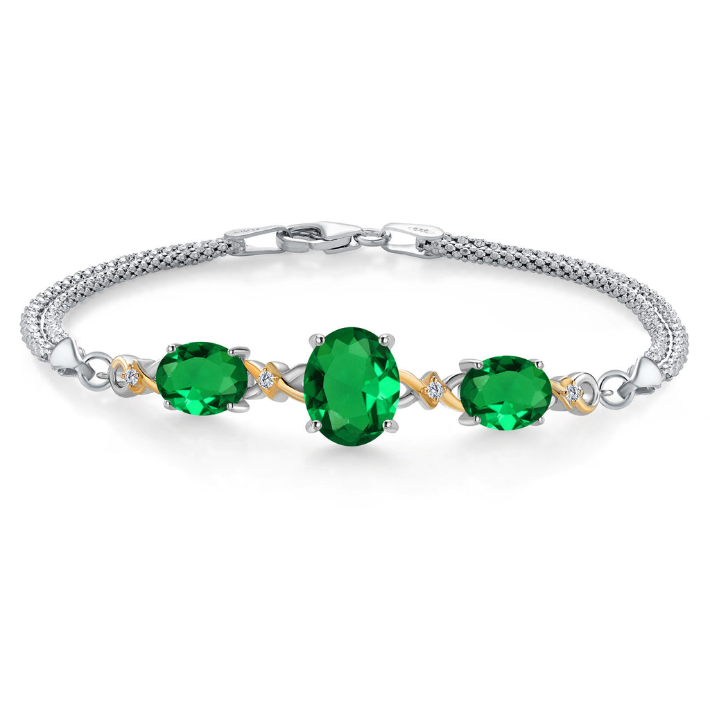 7 Inches_Bracelet in 925 Sterling Silver and 10K Yellow Gold