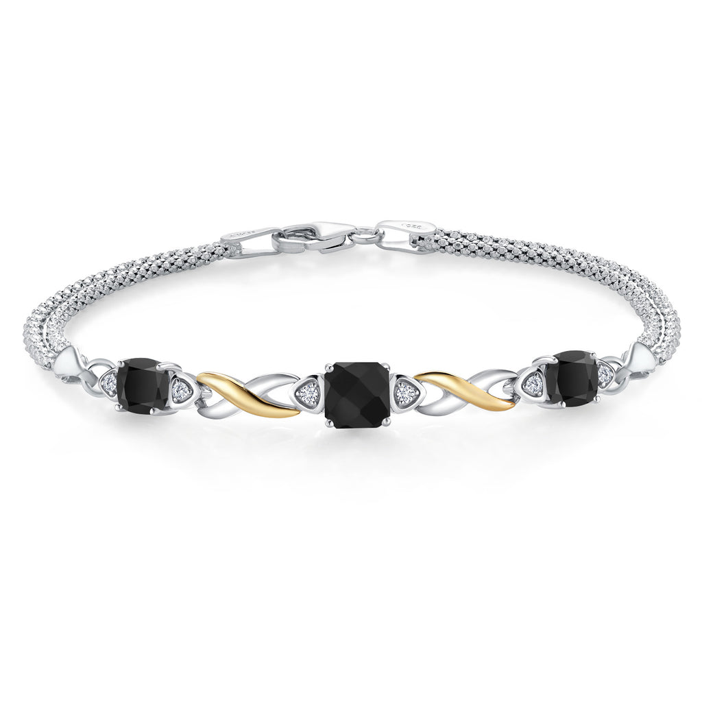 7 Inches_Bracelet in 925 Sterling Silver and 10K Yellow Gold