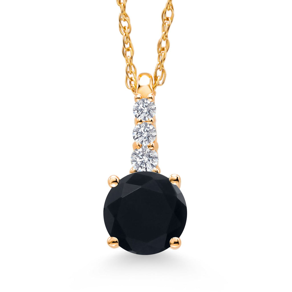 Onyx - December_Pendant in 10K Yellow Gold