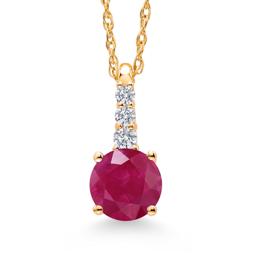 Ruby - July_Pendant in 10K Yellow Gold