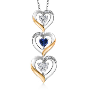 Pendant in 925 Sterling Silver and 10K Yellow Gold