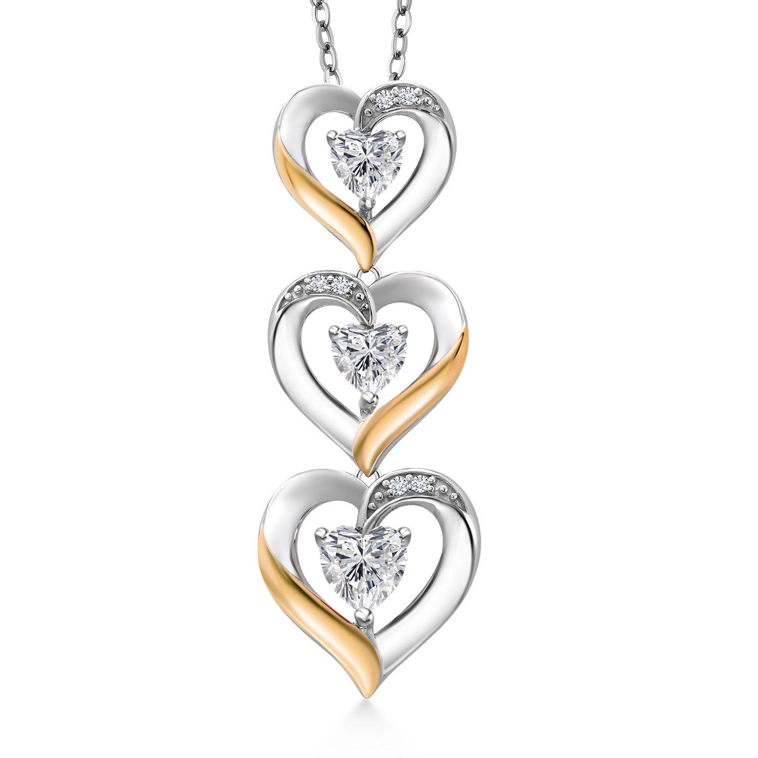 Pendant in 925 Sterling Silver and 10K Yellow Gold