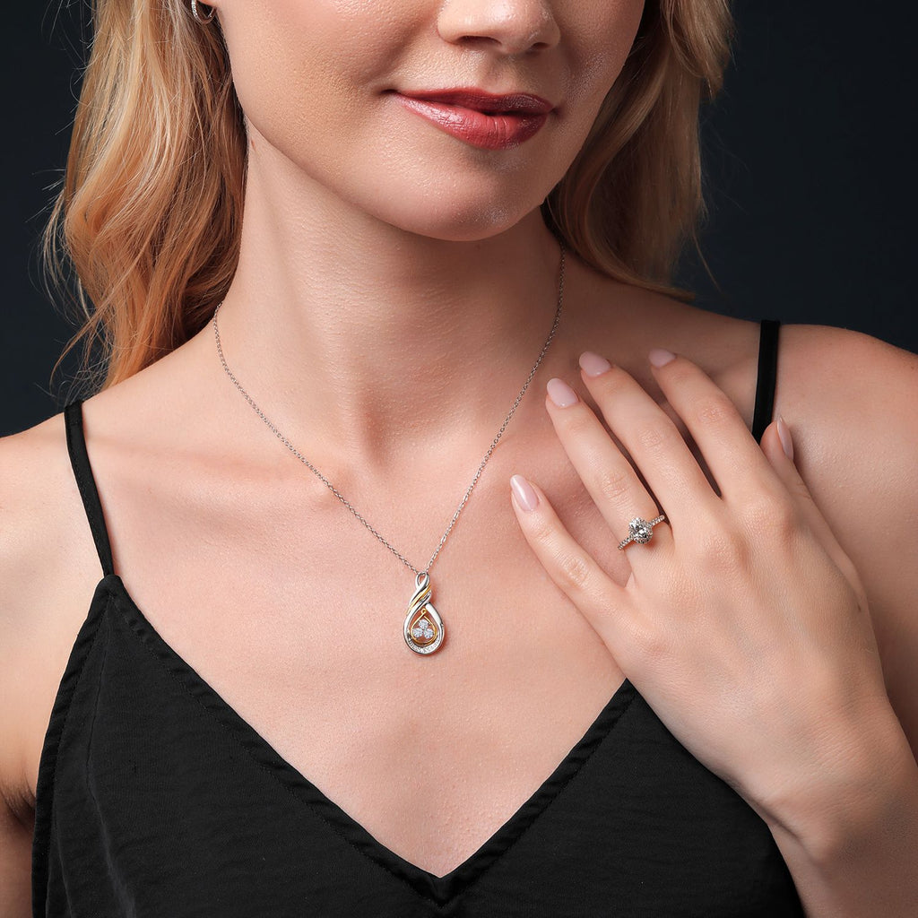 Pendant in 925 Sterling Silver and 10K Yellow Gold