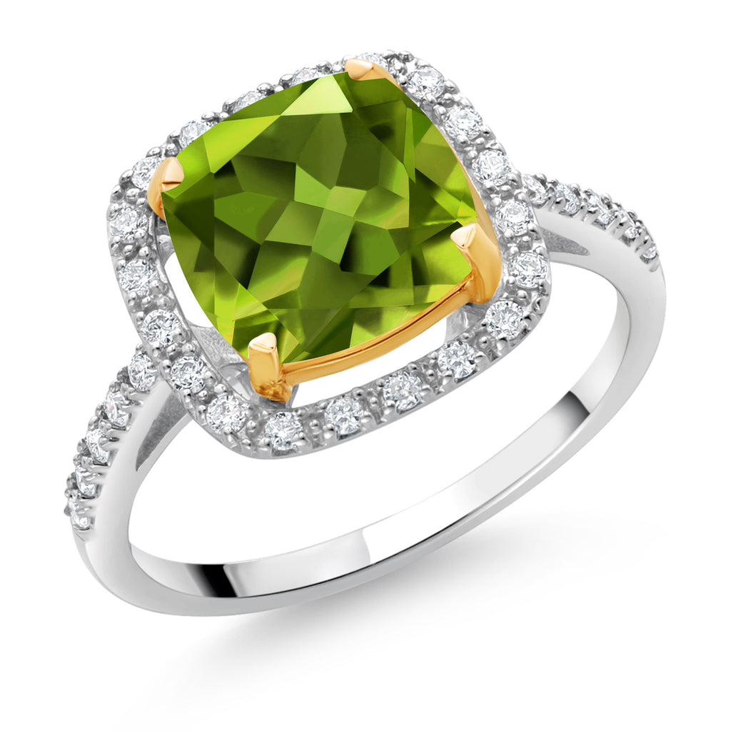 Peridot - August_6_Ring in 925 Sterling Silver and 10K Yellow Gold