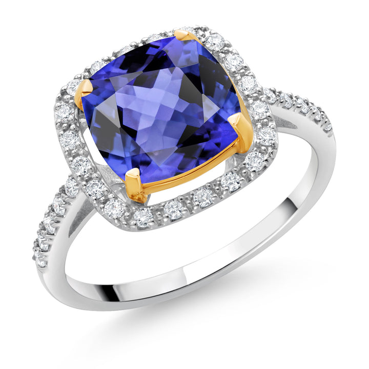 Tanzanite - December_5_Ring in 925 Sterling Silver and 10K Yellow Gold