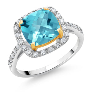 Ring in 925 Sterling Silver and 10K Yellow Gold