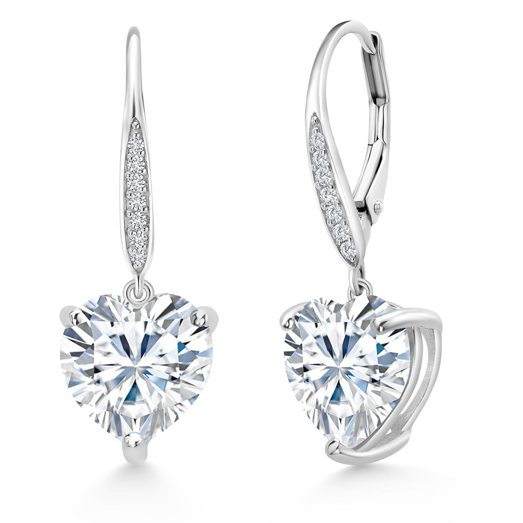 White Moissanite - April_Earrings in 925 Sterling Silver