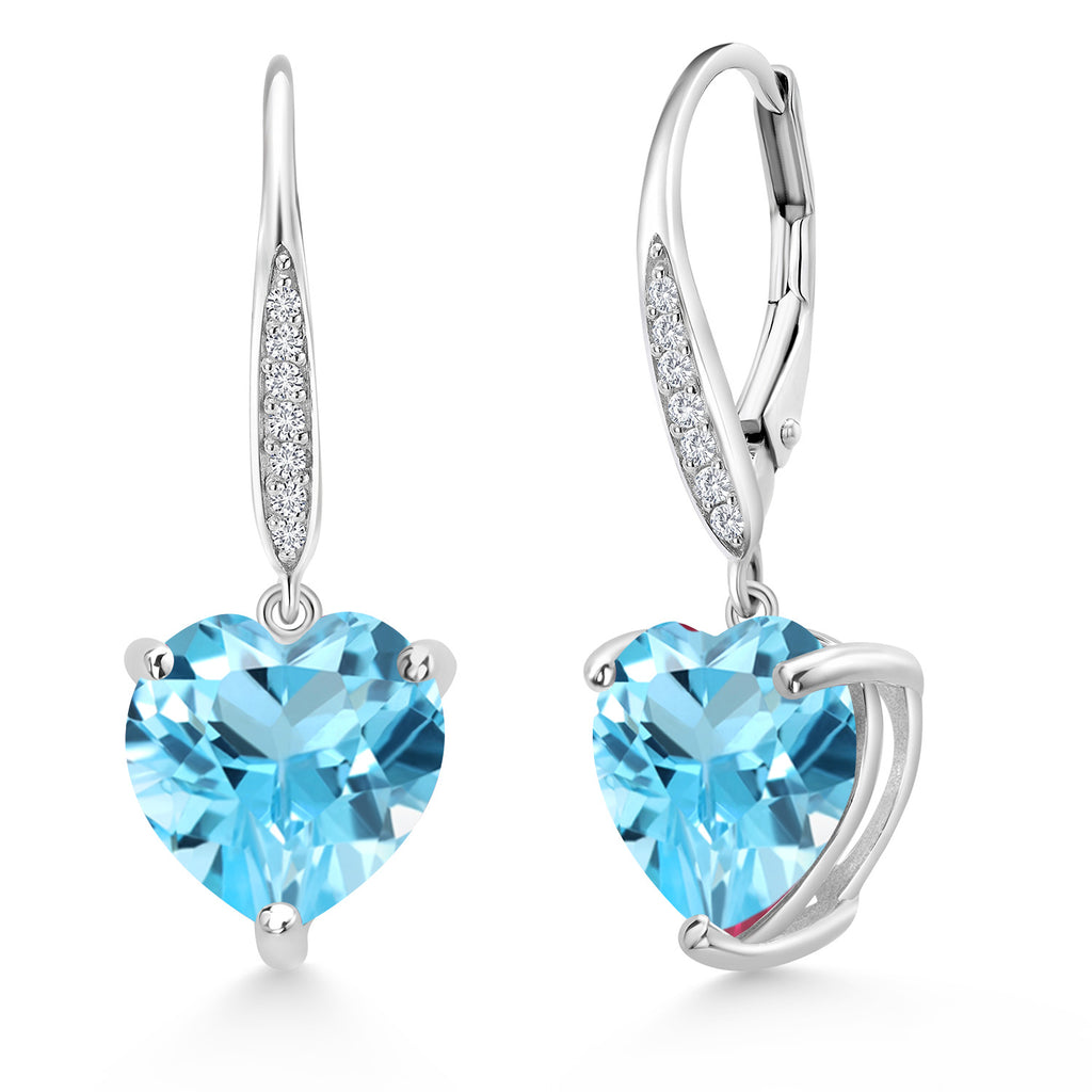 Swiss Blue Topaz - November_Earrings in 925 Sterling Silver
