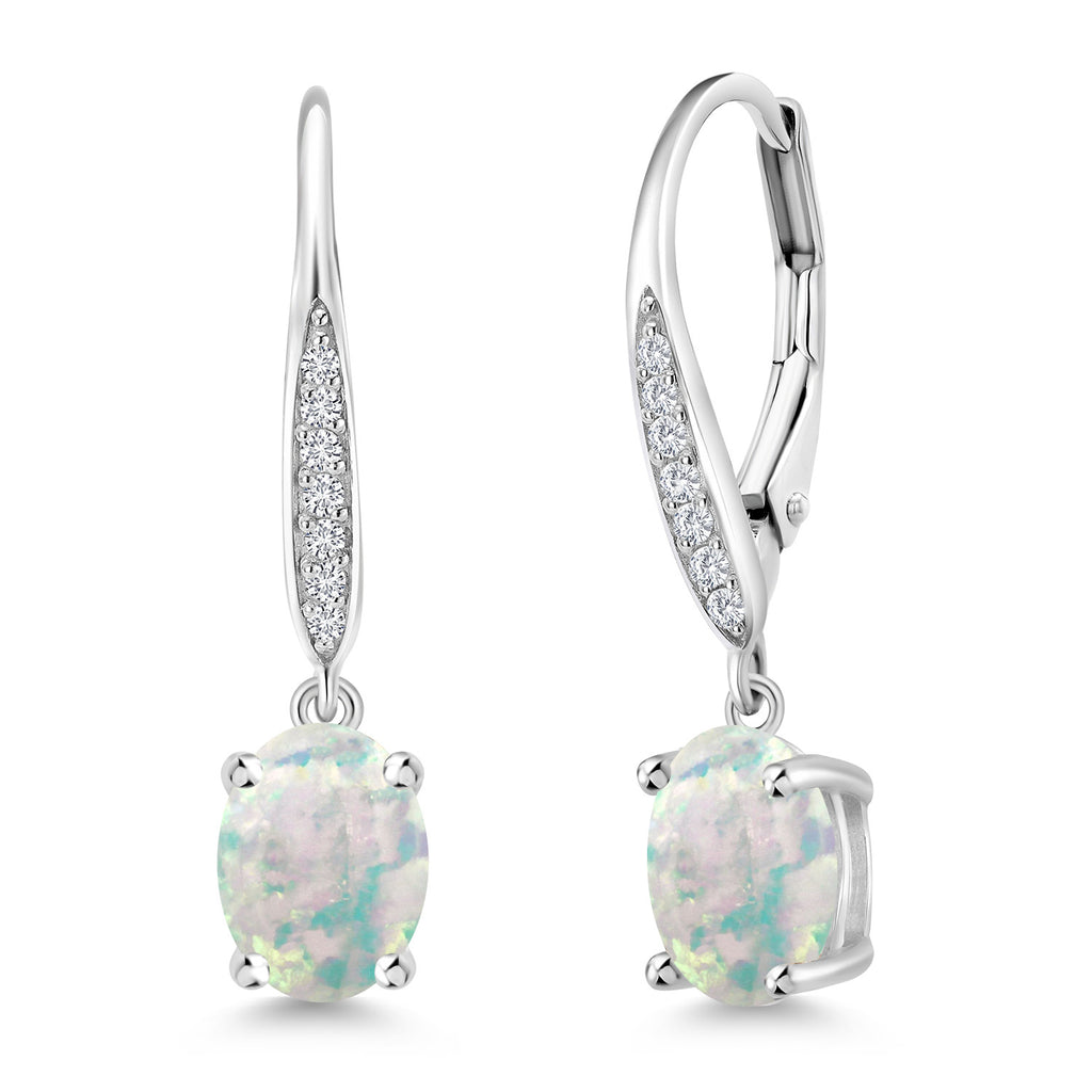 Opal - October_Earrings in 925 Sterling Silver