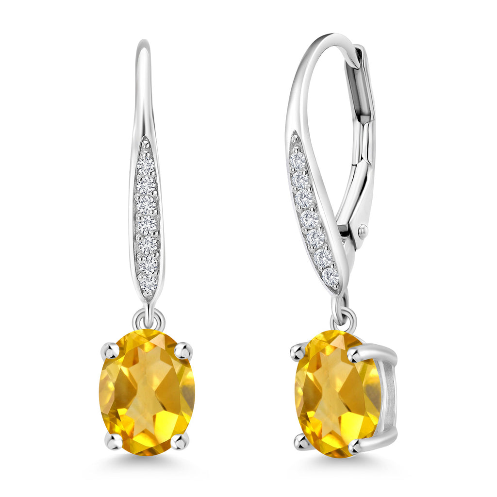 Citrine - November_Earrings in 925 Sterling Silver