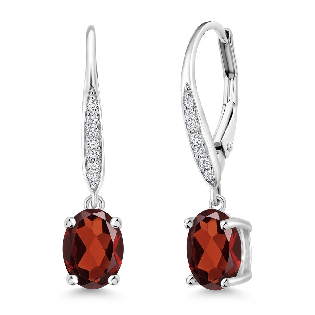Garnet - January_Earrings in 925 Sterling Silver