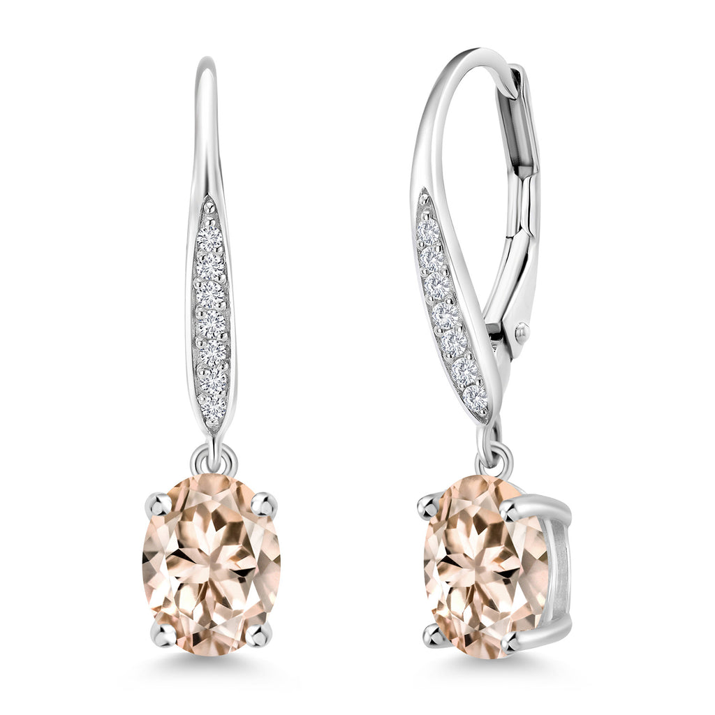 Morganite - October_Earrings in 925 Sterling Silver