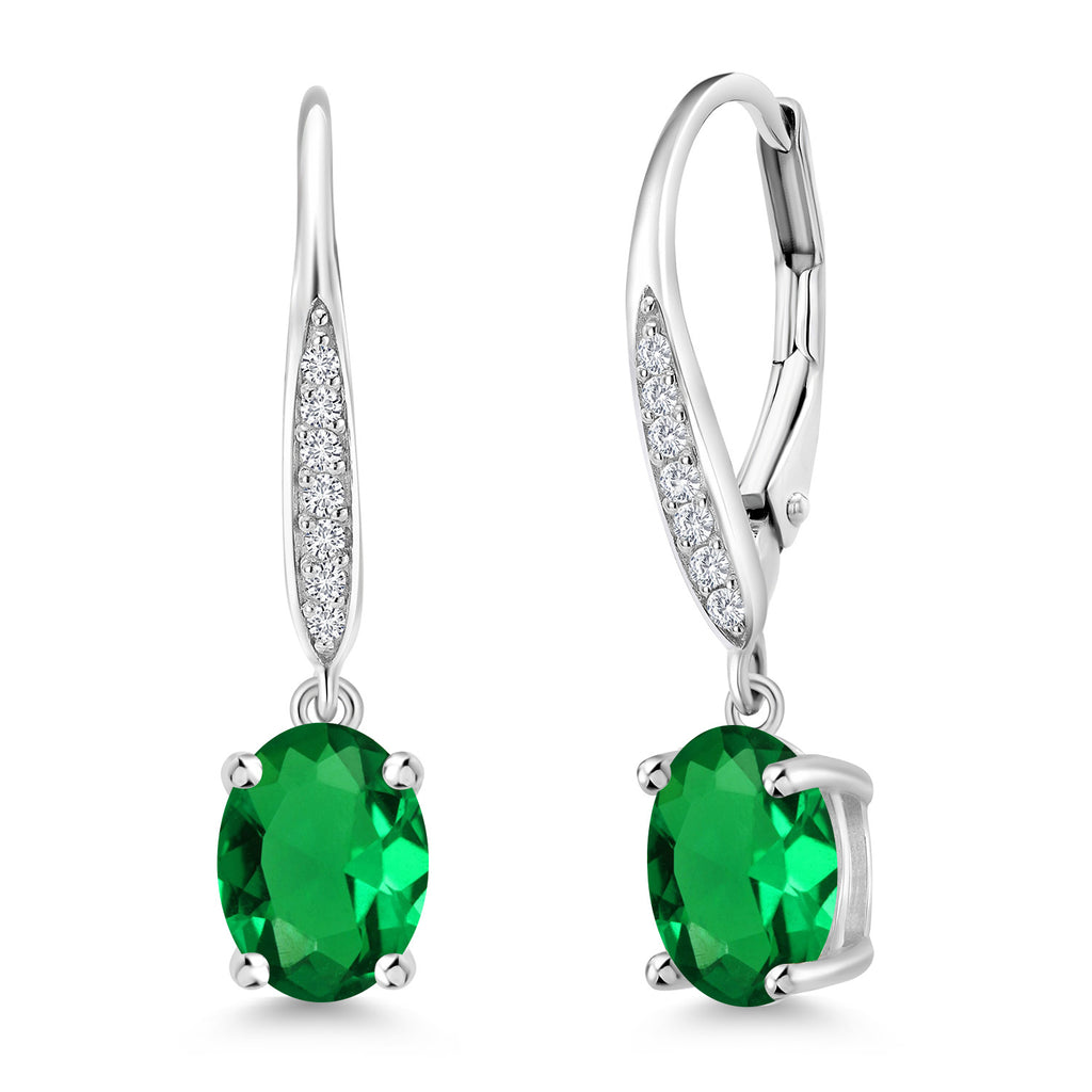 Nano Emerald - May_Earrings in 925 Sterling Silver