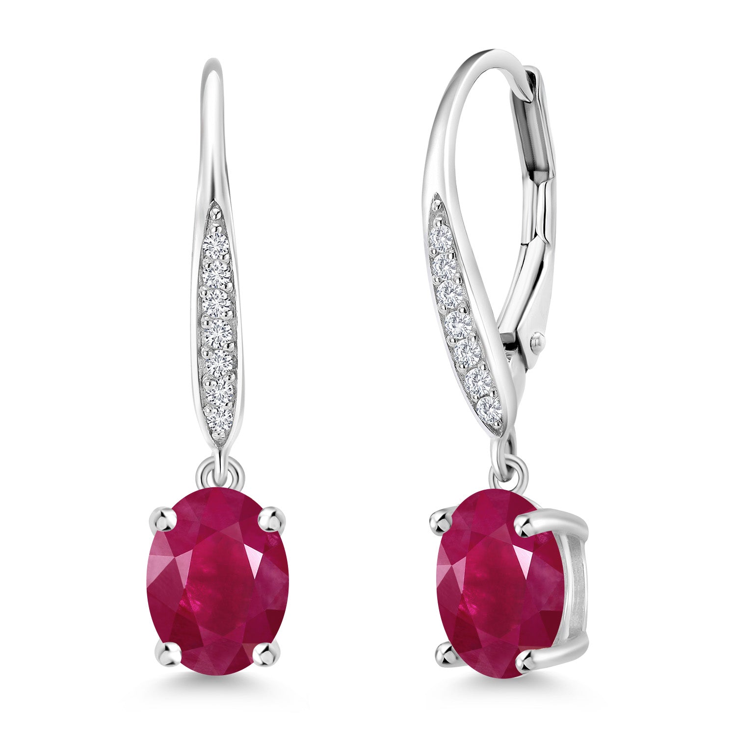 Ruby - July_Earrings in 925 Sterling Silver