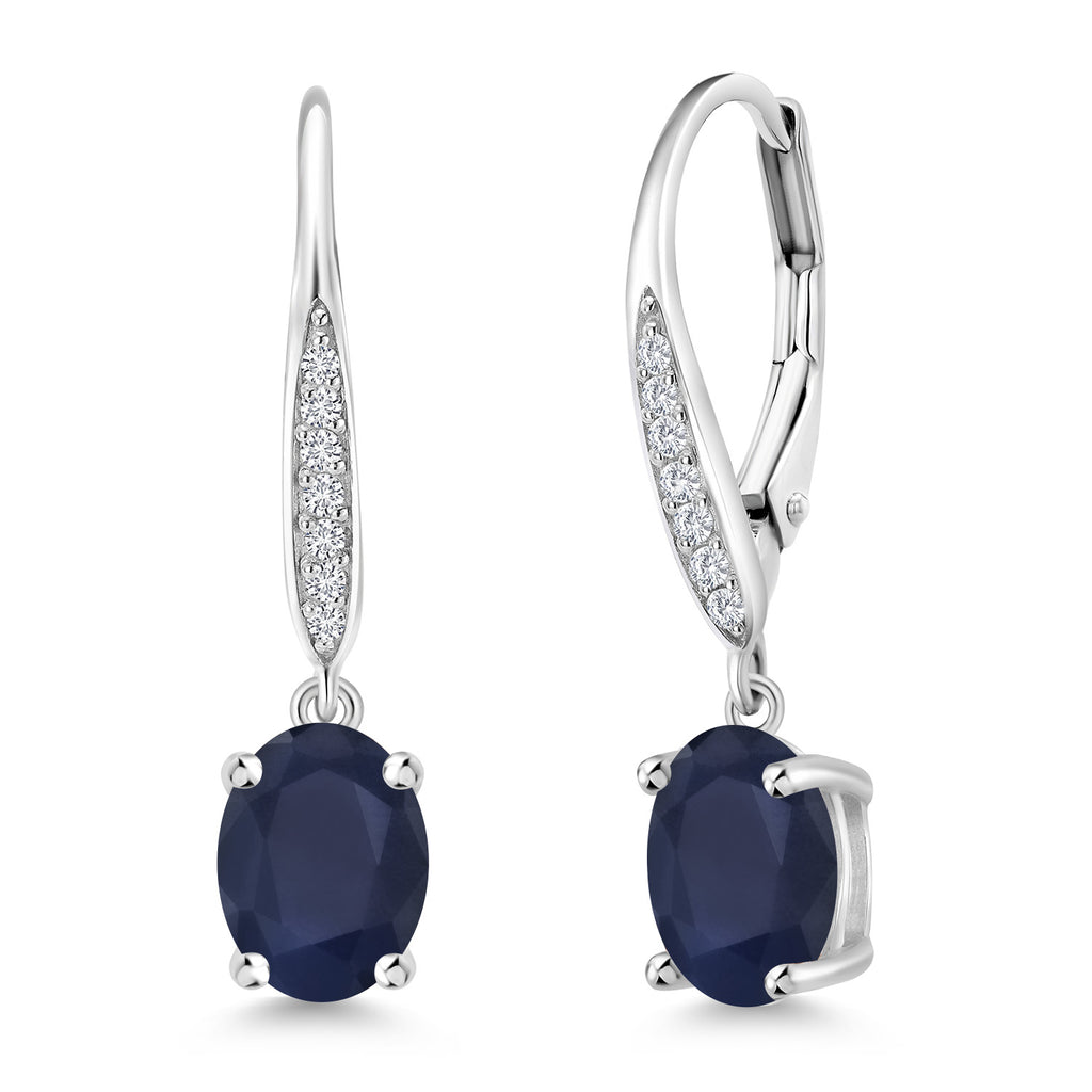 Sapphire - September_Earrings in 925 Sterling Silver