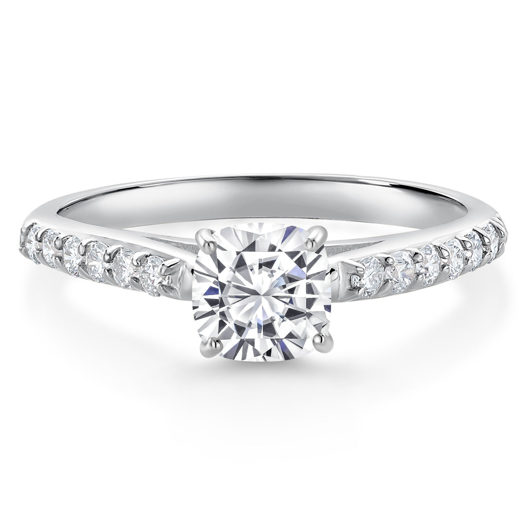 White Moissanite - April_5_Ring in 10K White Gold