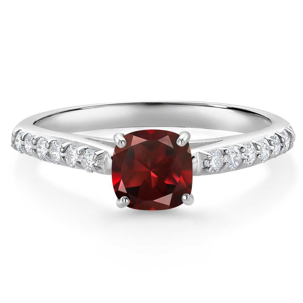 Garnet - January_9_Ring in 10K White Gold