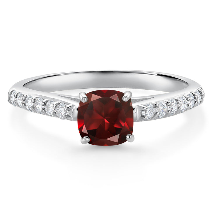 Garnet - January_5_Ring in 10K White Gold