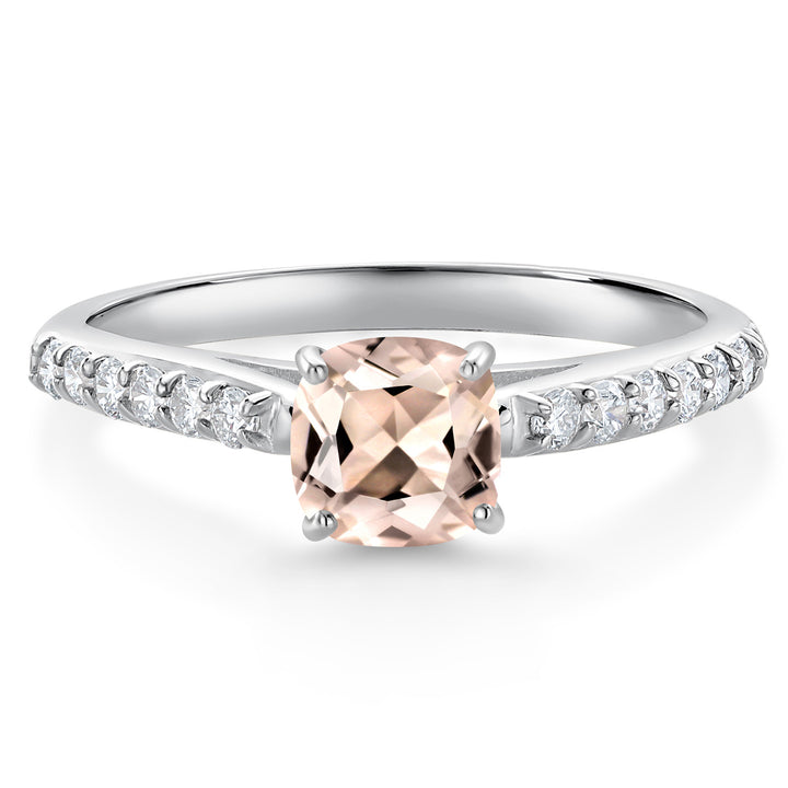 Morganite - October_5_Ring in 10K White Gold