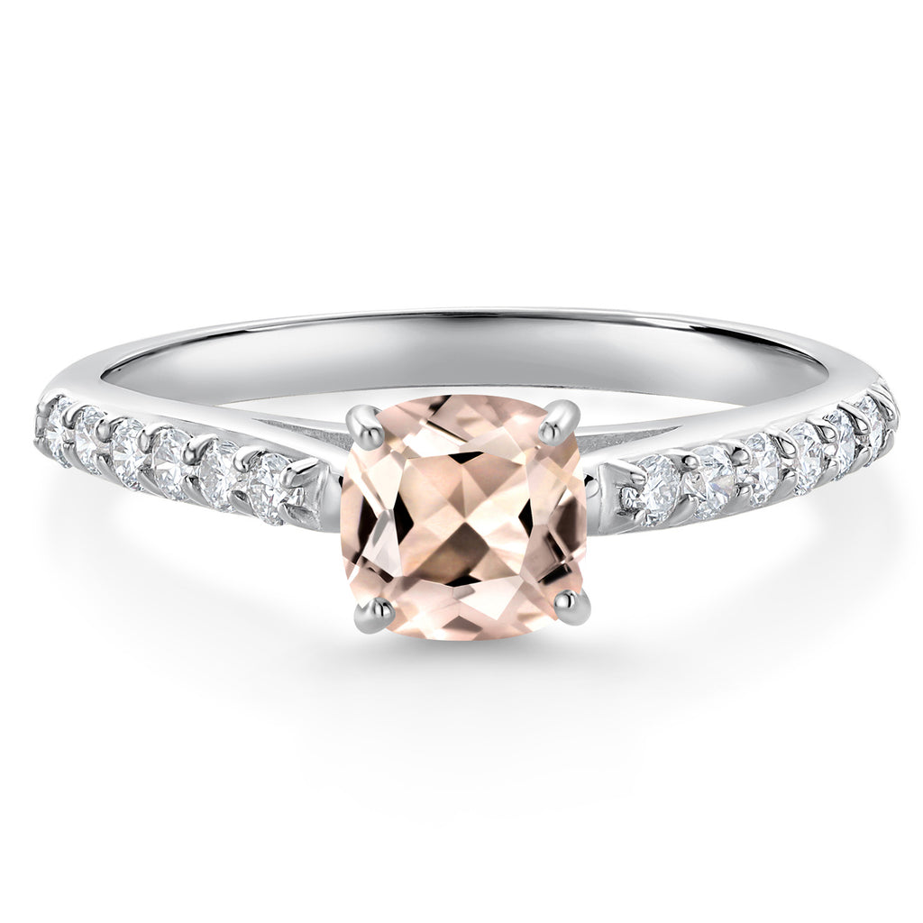 Morganite - October_9_Ring in 10K White Gold