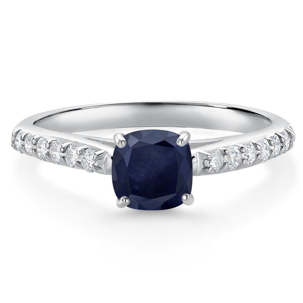 Blue Sapphire - September_9_Ring in 10K White Gold