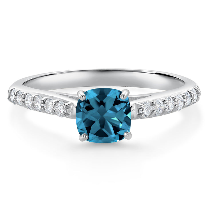 London Blue Topaz - November_5_Ring in 10K White Gold