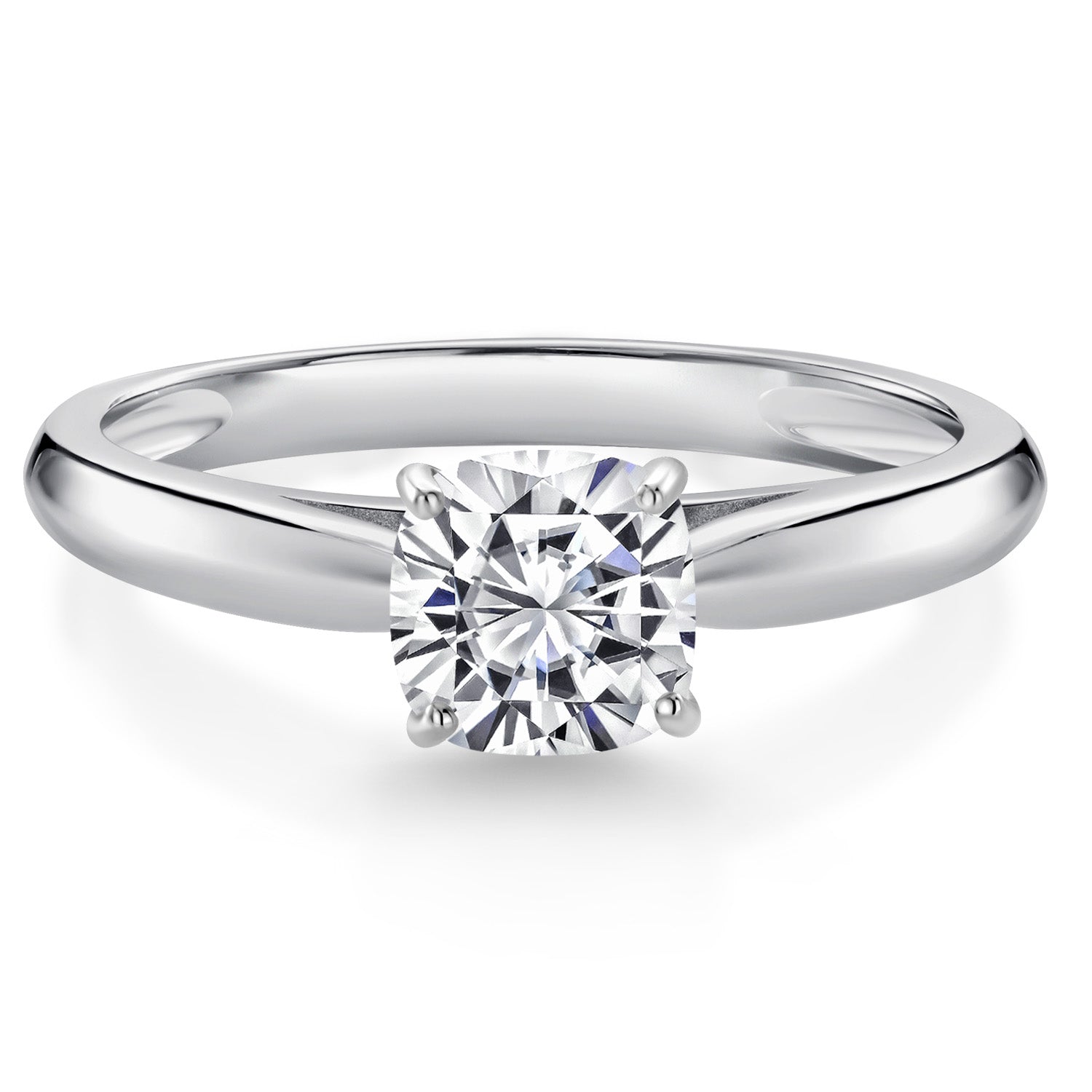 10K White Gold Lab Grown Diamond Engagement Ring For Women | 0.50 Cttw | Cushion 5MM | Gemstone April Birthstone | DEF Color | VVS-VS Clarity | Available in Size 5,6,7,8,9