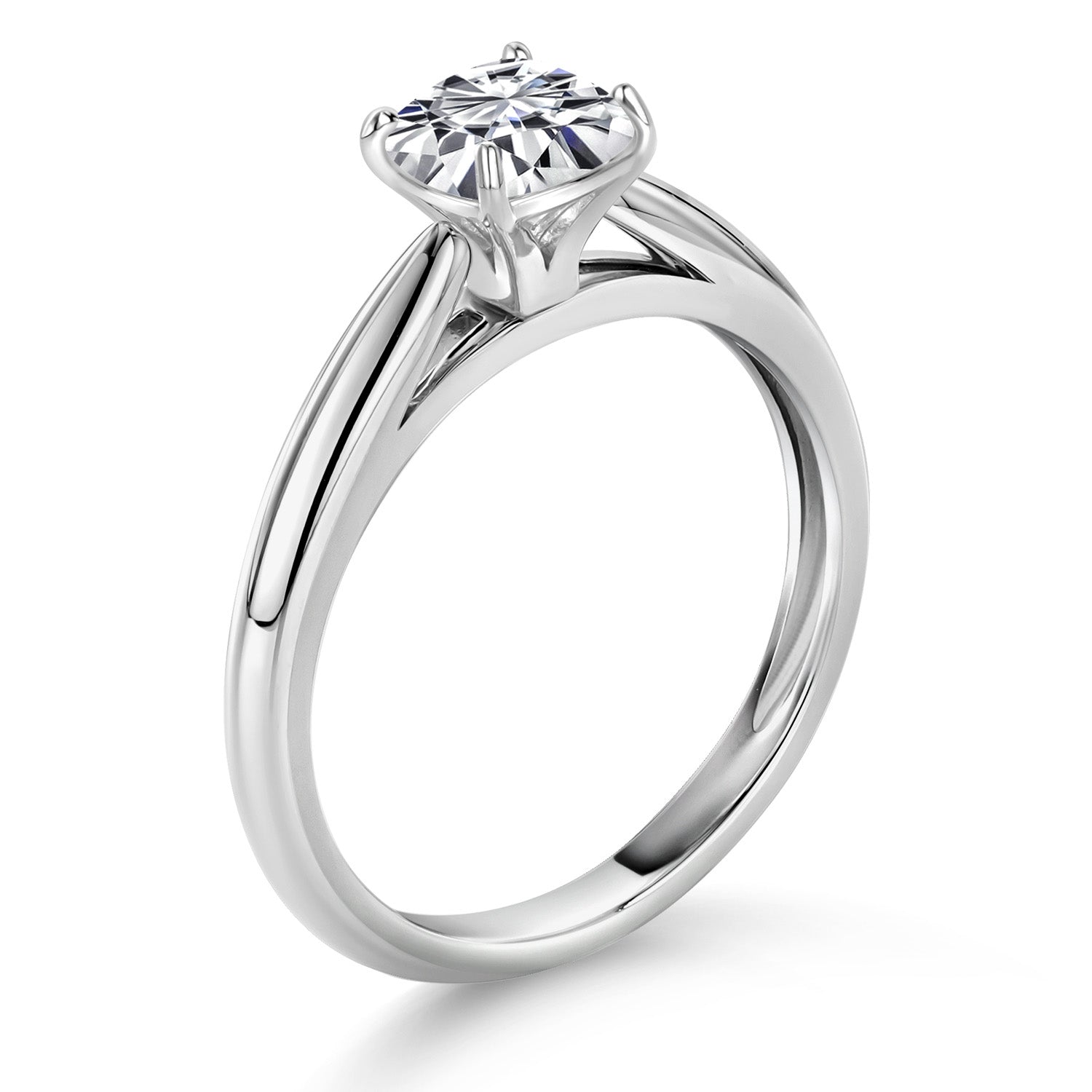 10K White Gold Lab Grown Diamond Engagement Ring For Women | 0.50 Cttw | Cushion 5MM | Gemstone April Birthstone | DEF Color | VVS-VS Clarity | Available in Size 5,6,7,8,9