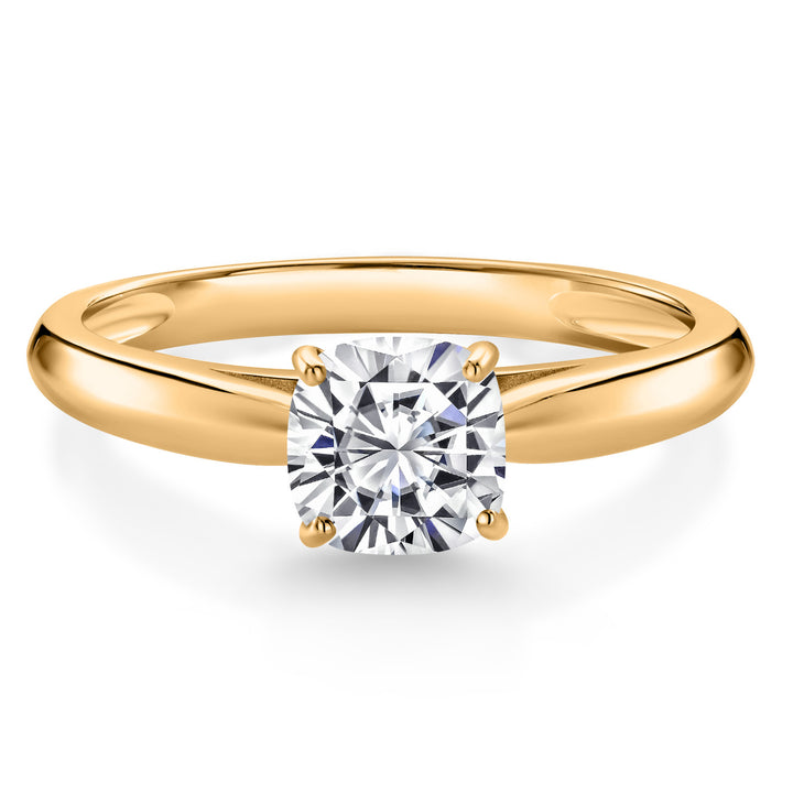 1/2 Ct 10K Yellow Gold 5MM Cushion Lab Grown Diamond Engagement Ring | Wedding Anniversary Promise Ring For Women | DEF Color | VVS-VS Clarity | Available In Size 5, 6, 7, 8, 9