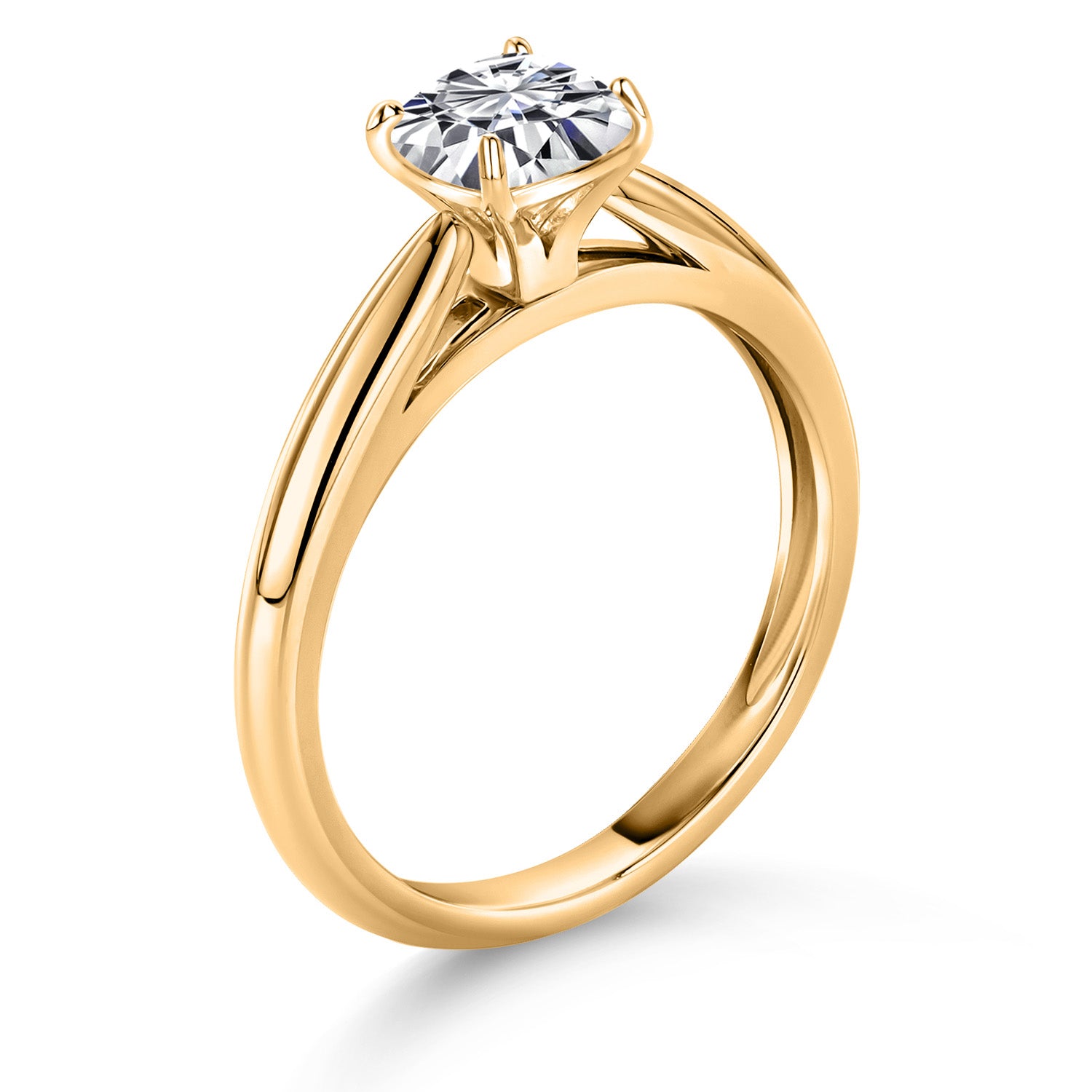 1/2 Ct 10K Yellow Gold 5MM Cushion Lab Grown Diamond Engagement Ring | Wedding Anniversary Promise Ring For Women | DEF Color | VVS-VS Clarity | Available In Size 5, 6, 7, 8, 9