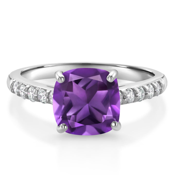 Amethyst - February_5_Ring in 10K White Gold