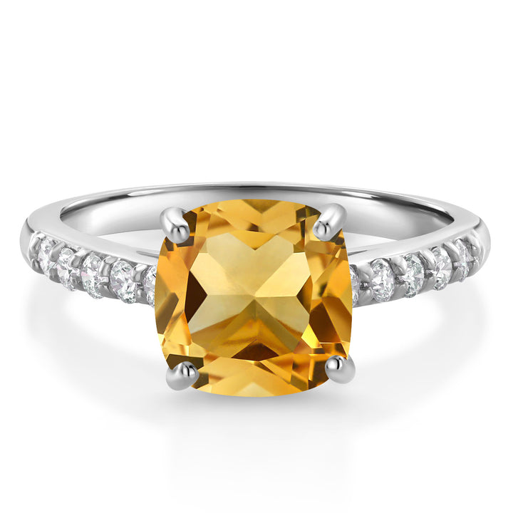 Citrine - November_8_Ring in 10K White Gold