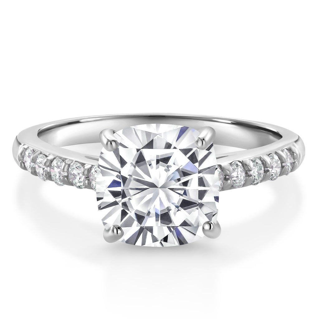 White Moissanite - April_6_Ring in 10K White Gold