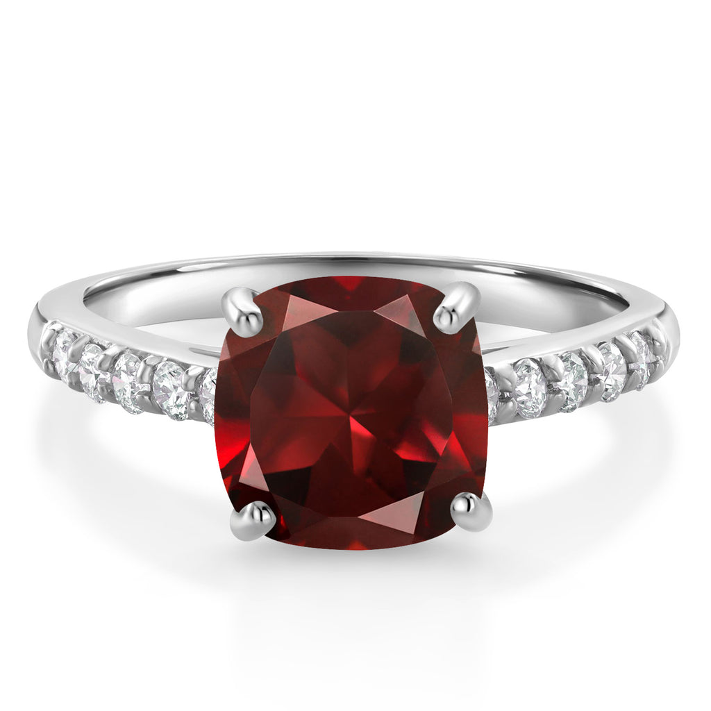 Garnet - January_6_Ring in 10K White Gold