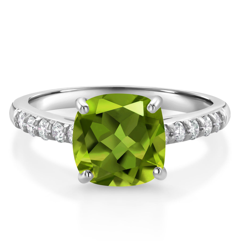 Peridot - August_5_Ring in 10K White Gold