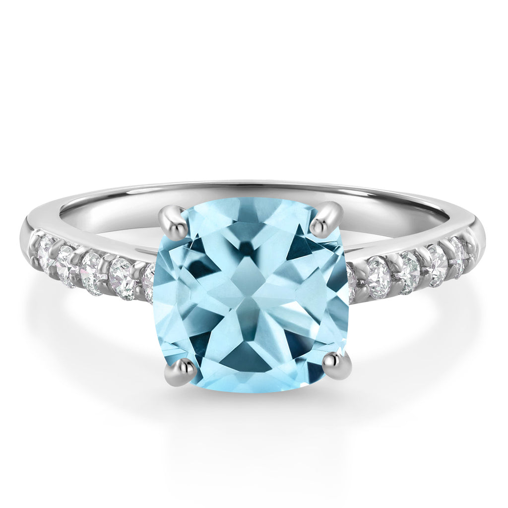 Sky Blue Topaz - November_9_Ring in 10K White Gold
