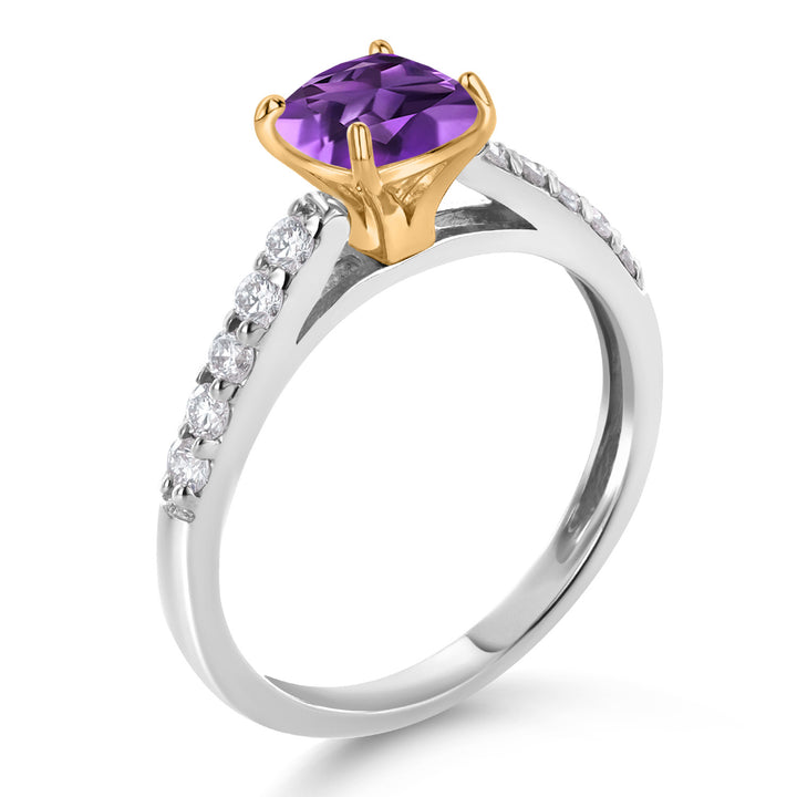 Ring in 925 Sterling Silver and 10K Yellow Gold