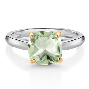 Prasiolite_Ring in 10K Two Tone Gold