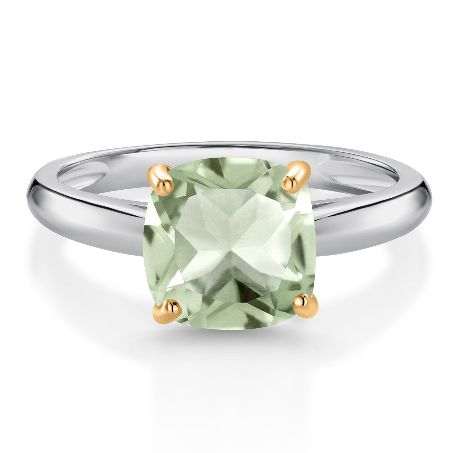 Prasiolite_Ring in 10K Two Tone Gold