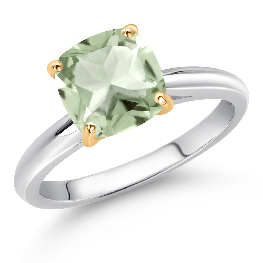 Prasiolite_Ring in 10K Two Tone Gold