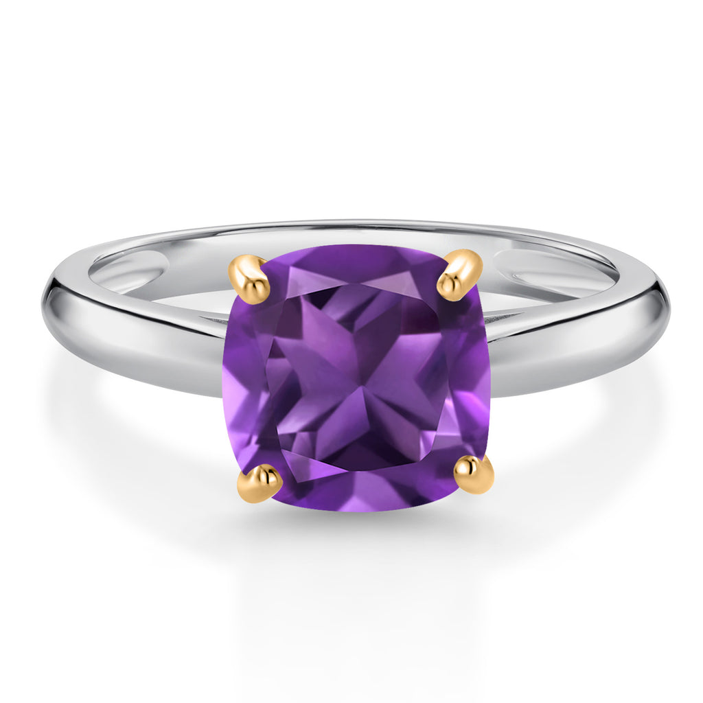 Amethyst - February_8_Ring in 10K Two Tone Gold