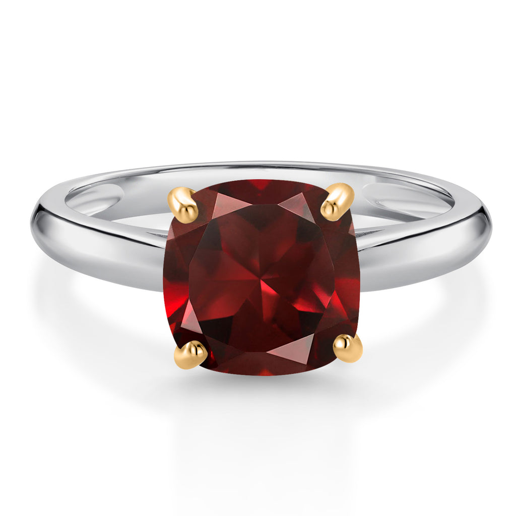 Garnet - January_9_Ring in 10K Two Tone Gold