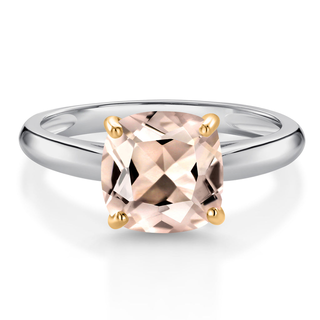 Morganite - October_9_Ring in 10K Two Tone Gold